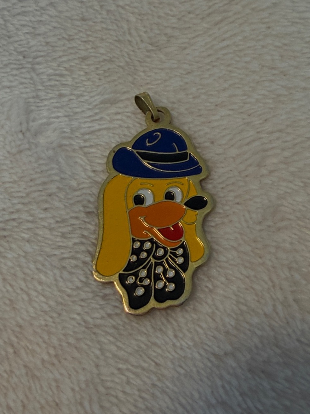Vintage Disney Pluto Dog Pendant with Blue Hat